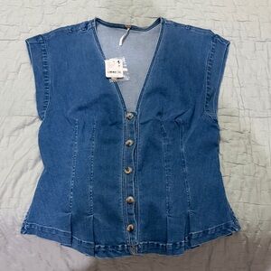 Free People Dylan Denim Vest
